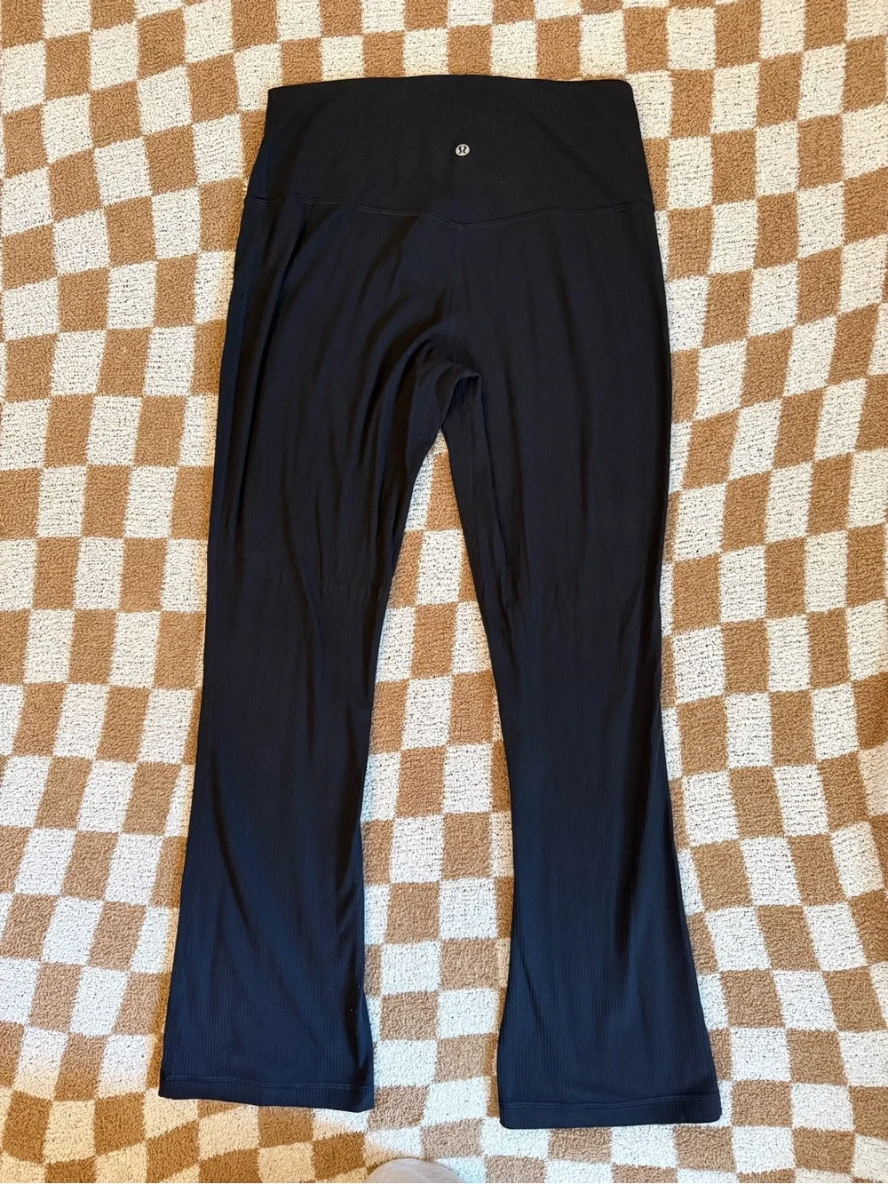 Lululemon Black Ribbed Flared Align Yoga Pants
